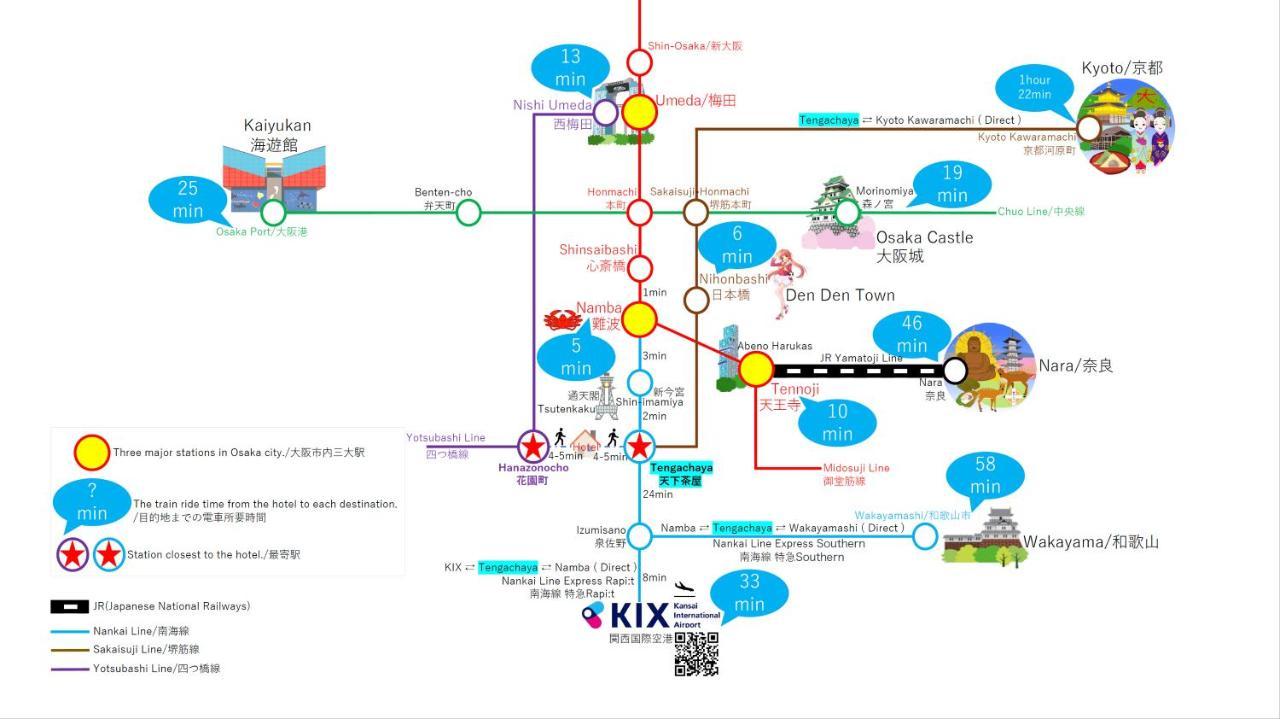 古今 天下茶屋 With A Private Parking Lot And A Half Open-Air Bath And Direct To Kix Villa Ōsaka Eksteriør bilde